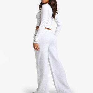 OEM <b>Women</b> Flare Pants Breathable Workout <b>Fleece</b> Trousers Solid Thick Warm Female Running <b>Jogger</b> Pants Reasonable Price - Product Image 2