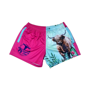 Shorts de rugby unisexes personnalisés OEM 2026, impression par sublimation bicolore, respirants, pour adultes - Product Image 1