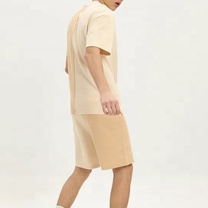 QUANTA INTERNATIONAL Herren Hellgelbes Rundhals Schnelltrocknendes Strick-T-Shirt Shorts Set Streetwear Digital Bedruckt Lässig Sommer - Product Image 2