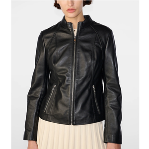 Veste en cuir d'agneau véritable pour femmes, respirante, écologique, veste varsity d'hiver, nouvelle collection, prix de gros avantageux - Product Image 5