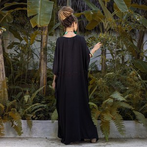 Women's Plus Size Tie Dye <b>Kaftan</b> Dresses Boho Abaya Beach Cover <b>Summer</b> Straight Silhouette V-neck Ankle-Length Tassel Hand - Product Image 3