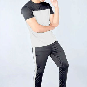 Diseña tu propio logo, ropa informal para hombre, conjunto deportivo de verano de alta calidad, 100% algodón, conjunto de 2 piezas, camiseta y pantalón. - Product Image 3