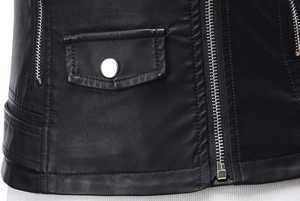 Chaqueta de Cuero Cortavientos Negra Sólida para Mujer, Nueva Temporada 2026, Precio Económico, Chaqueta de Cuero de Alta Calidad, Nueva Moda - Product Image 6