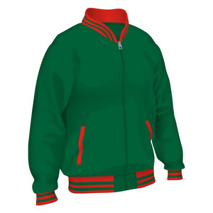 Chaqueta Varsity Azul para Hombre con Ribete Azul Claro, Cierre de Cremallera, Bolsillos Delanteros, Estilo Preppy, Corte Regular, Invierno, Vintage - Product Image 4