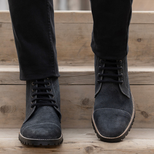 Bottes Formelles de Haute Qualité pour Hommes, en Daim Gris Élégant, en Cuir Véritable, Semelle en Caoutchouc Antidérapante avec Talon, Vente en Gros OEM - Product Image 5