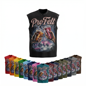 Apparel OEM ODM High Quality Vintage Graphic Sleeveless Tank Top Streetwear Summer Casual Trendy Custom Print Unisex Shirt Men - Product Image 1