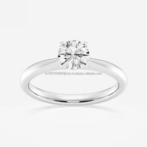 Bague de fiançailles en diamant naturel certifiée GIA en or 18 carats, conception personnalisée, disponible fournisseur de bijoux en diamant en vrac au sol de laboratoire rond - Product Image 1