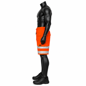 High Vis Reflective Cargo <b>Work</b> <b>Shorts</b> <b>Men</b> Safety Construction Waterproof Outdoor Utility Workwear <b>Shorts</b> - Product Image 4