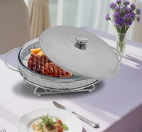 Chauffe-plat en acier inoxydable grande capacité 150L avec chauffage à la vapeur, service de buffet circulaire pour la restauration au meilleur prix