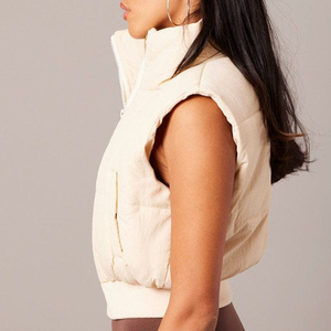 New Women's Winter <b>Cropped</b> <b>Puffer</b> Vest Sleeveless Padded <b>Jacket</b> Warm Fashion Casual Short <b>Puffer</b> Coat Waistcoat - Product Image 3