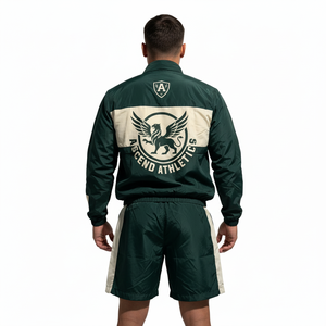 Sustainable Lightweight Printed <b>Summer</b> Casual Track Suit Breathable Nylon Zip Windbreaker <b>Jacket</b> Shorts Crinkle 2-Piece - Product Image 2