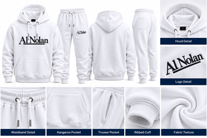Custom Logo <b>Men</b> Hoodie and <b>Jogger</b> Set Wholesale <b>White</b> Tracksuit complete customization Private Label Clothing Low MOQ hoodie sui - Product Image 6