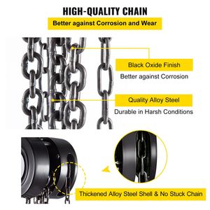 Paranco a Catena Manuale da 1 Tonnellata con Altezza di Sollevamento di 10 Piedi per Uso Industriale - Altezza di Sollevamento 6m - Product Image 4