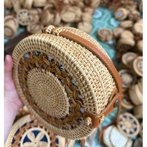 Bolsos de Hombro de Ratán Natural, Bolsos Tejidos a Mano, Proveedor Mayorista de Vietnam, Ecológicos - Product Image 1
