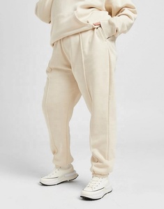 Conjunto Deportivo con Capucha Color Crema para Mujer, Talla Grande, Pantalones Deportivos Largos de Color Sólido con Bolsillos Laterales, Ropa Casual de Otoño - Product Image 6