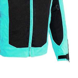 เสื้อแจ็คเก็ตมอเตอร์ไซค์แขนยาวสีดำเทอร์ควอยซ์สำหรับผู้ชาย ระบายอากาศได้ดี ตกแต่งด้วยผ้าตาข่ายสีตัดกัน เหมาะสำหรับใส่ขี่มอเตอร์ไซค์ในฤดูร้อน - Product Image 6