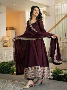 Presenting New Designer Roman 5mm Sequence Anarkali <b>Suit</b> in <b>Fancy</b> Style Stretchable & Wrinkle-Free Party Occasion All Seasons - Product Image 4