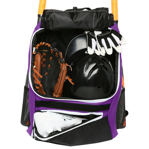 Bolsa de Béisbol Personalizada, Mochila para Equipo de Softbol, Morado y Negro, Bolsa de Transporte para Casco y Guante, para Entrenamiento y Viajes - Product Image 1