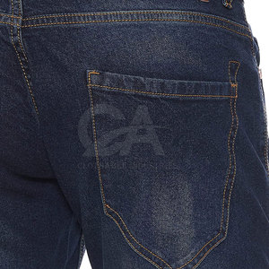 Jean Homme Moderne Léger Coupe Droite en Coton Foncé 100% Coton Tissu Durable Confortable Style Décontracté Bas de Tenue Streetwear - Product Image 4
