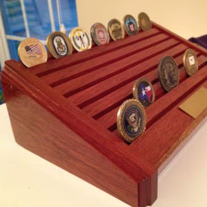 Handmade Solid Wood Coin <b>Display</b> Stand Case Wooden <b>Medal</b> <b>Holder</b> Home Use Decorative - Product Image 1