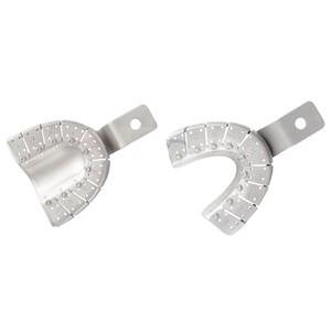 Plateaux d'empreinte dentaire supérieurs et inférieurs en acier inoxydable, réutilisables, autoclavables, certifiés CE, protection chirurgicale - Product Image 3