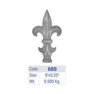 Premium Cast Aluminum Fleur De Lis Fence Finial Spear Head Decorative Gate Topper Guardrail Baluster Post Cap for Villas - Product Image 2