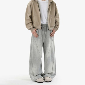 OARH INT INDUSTRY 2026 Luxury Mens Wide Leg Canvas Pants Elastic Waist Casual Breathable 100 Percent Cotton Winter Fleece - Product Image 1
