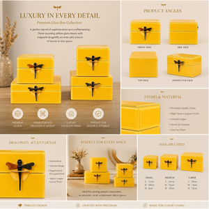 Luxury Yellow Pale Color Mirror Glass Decorative Storage Box Key Knob Premium Jewelry Vanity Organizer <b>Boxes</b> Home Decor Lacquer - Product Image 2