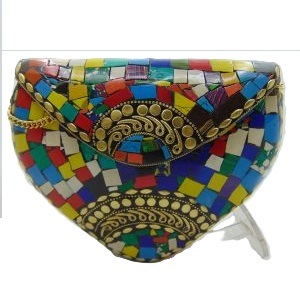 Red Mosaic Metal <b>Medium</b> Clutch Bag Bohemian <b>Purse</b> with Chain Strap Waterproof Evening Party Clutch Women Handcrafted High End - Product Image 6