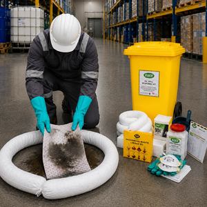 SABER Oil Spill Kit 240 Liter Wheelie Bin Industrial Absorbent Response Container Model SO240-SK/WB - Product Image 2