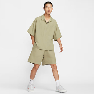 Men's Custom Logo Branding Solid Pattern <b>Knee</b>-Length Fleece Hot Shorts with Drawcord Streetwear Casual Short with <b>Support</b> - Product Image 3