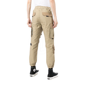 Latest Design Men's Lightweight Breathable Eco-Friendly Casual Mid Waist Straight <b>Cargo</b> Pants Elastic Waist 100% Cotton OEM - Product Image 4