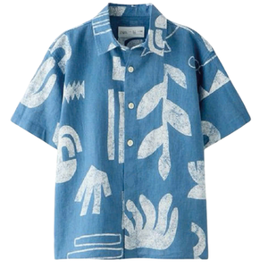 Pareja de camisas con patrón de hoja de palma a juego Hawaiian Summer Beach Loose Fit Outfit - Product Image 3