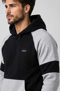 ONETEN APPARELS Ensemble de survêtement à capuche noir et gris grande taille pour homme, pantalon de jogging décontracté à cordon de serrage, tenue d'automne - Product Image 5