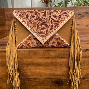 Bolso bandolera de cuero de gamuza a la moda para mujer precio de fábrica al por mayor bolso con flecos estilo occidental bolsos de mano con sobres - Product Image 3