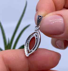 Colgante de Piedra Preciosa Cornalina Natural, Plata de Ley 925, Chapado en Rodio, Chapado en Oro, Joyería Fina Hecha a Mano, Regalo para Mujer, Venta al por Mayor - Product Image 4