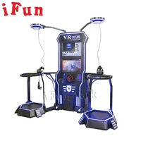 Plate-forme debout de marche du simulateur 9D VR du jeu VR de l'espace de tir de réalité virtuelle interactive commerciale avec des verres de VIVE
