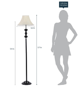 Lampe de sol club de luxe en tissu beige avec base métallique, OEM ODM, faible MOQ, prix d'usine, vente en gros, approvisionnement en vrac - Product Image 5