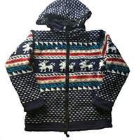 Veste d'hiver à capuche en laine 100% pour homme avec doublure en polaire coupe-vent style hip hop à rayures faite à la main au Népal