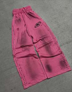 OEMCustom <b>Men</b> Sweat Suits Heavyweight Cotton Streetwear Vintage Printed Graphic Acid Wash Tracksuit Jogger Suits <b>2</b> <b>Piece</b> <b>Set</b> <b>Men</b> - Product Image 4