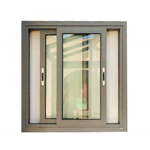 Ventana Corredera de Aleación de Aluminio Gris con Apertura Horizontal y Marco de Vidrio para Casa - Product Image 1