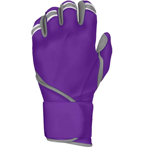 Guantes de Bateo de Béisbol Personalizados, Acolchados de Cuero, Duraderos, Transpirables, con Cierre de Velcro, Color Morado, Unisex, Ambidiestros, Talla XL - Product Image 4