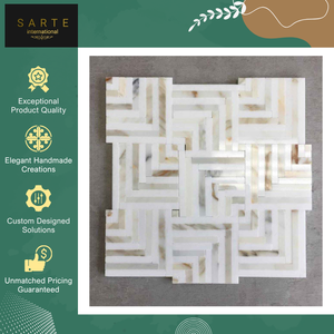 Hot Sale on Eco-Friendly Luxury Waterjet Patterns Natural Marble <b>Mosaic</b> Tiles for Kitchen Backsplash/Bathroom Walls from India - Product Image 5