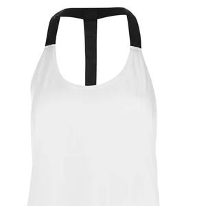 Camiseta sin mangas elástica ajustada para mujer, estilo urbano moderno, camiseta sin mangas blanca lisa al por mayor para mujer - Product Image 6