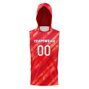Camiseta de Fútbol 7v7 para Niños, sin Mangas, con Capucha, Estampado Sublimado de Rayas Abstractas, Uniforme Personalizado con Nombre y Número del Jugador - Product Image 1