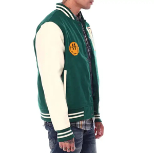 Chaqueta Varsity de Alta Calidad, Estilo Urbano, 100% Poliéster/Algodón, Tejido Lona, Invierno, Impermeable, Transpirable, con Botones y Forro de Piel de Oveja - Product Image 4