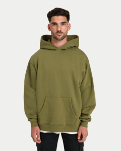 Sweat-shirt à capuche oversize en coton, style décontracté automne, brodé, avec poche kangourou et motif gaufré en relief uni - Product Image 3