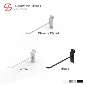 Ganchos Dobles Cromados de 2 Pulgadas para Exhibición en Paneles de Láminas de Hierro para Tiendas y Supermercados, Exhibición Swift Courser SW-002C - Product Image 6