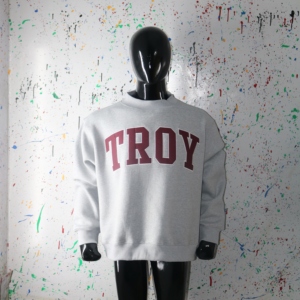 Sudadera TROY con cuello simulado, 450 GSM, nombre personalizado, bordado en aplique, corte holgado, 100% algodón, felpa francesa. - Product Image 6