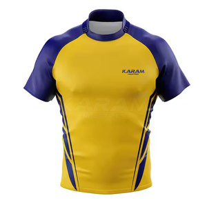 Prix de gros en stock, maillot de rugby fabriqué en usine, qualité supérieure, respirant, manches courtes, vêtements de sport pour adultes - Product Image 1